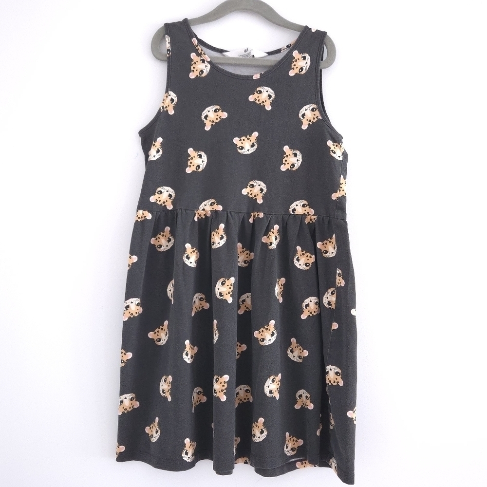 H&M Sleeveless Animal Print Cotton Dress size 8-10Y